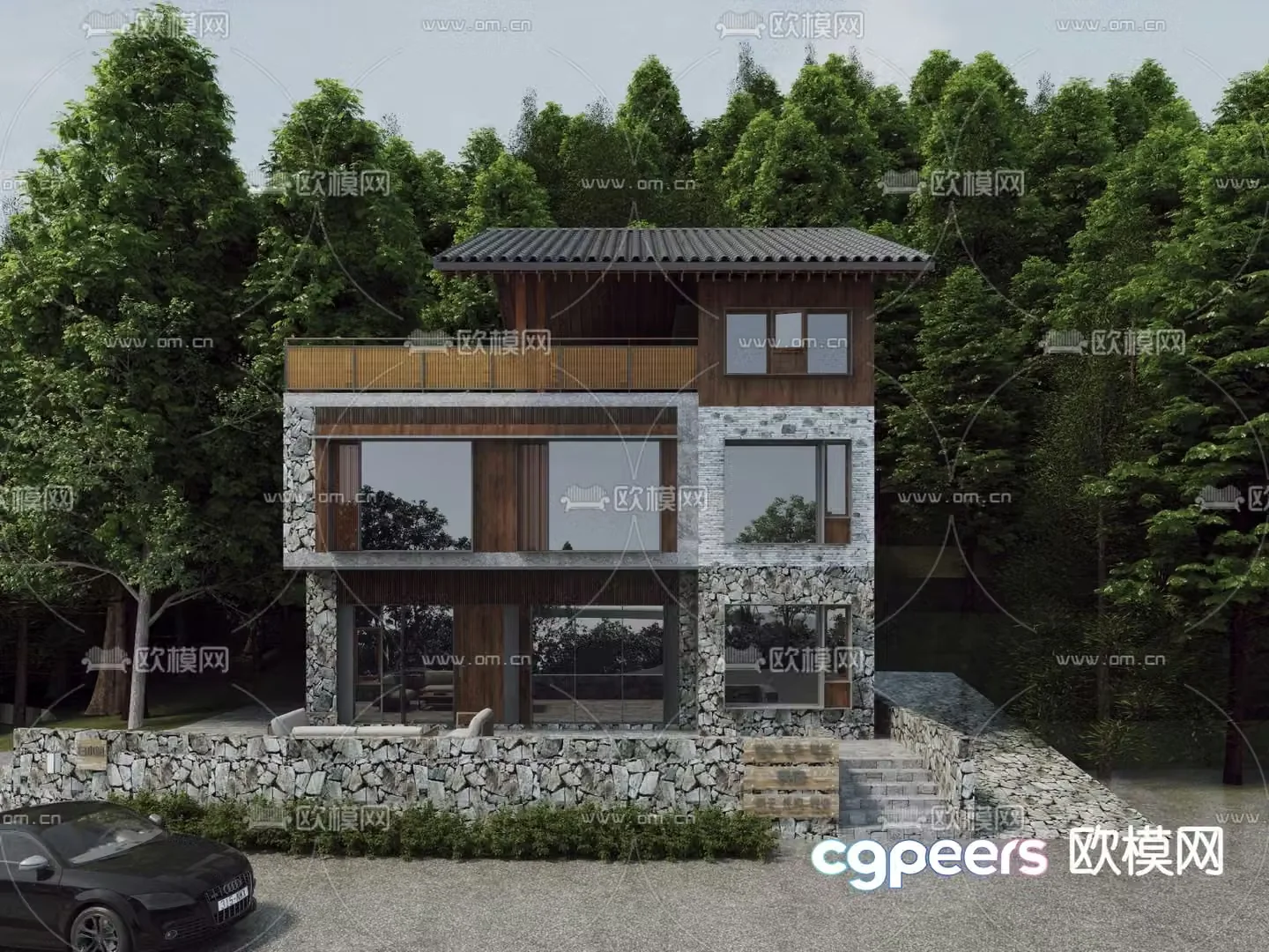 Log Wind Villa B&B appearance 3D model