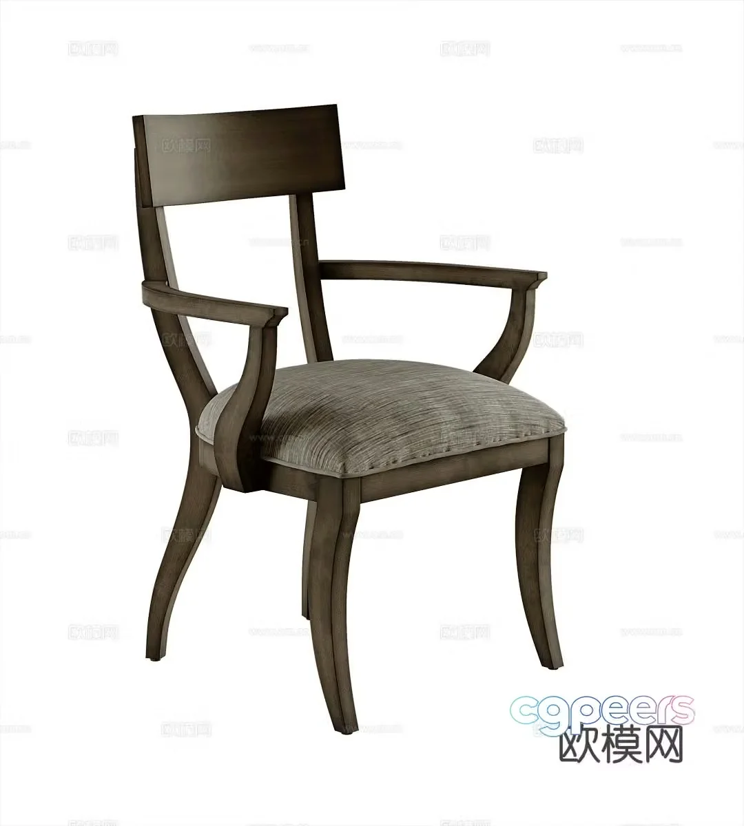 American single chair dining chair 3d model