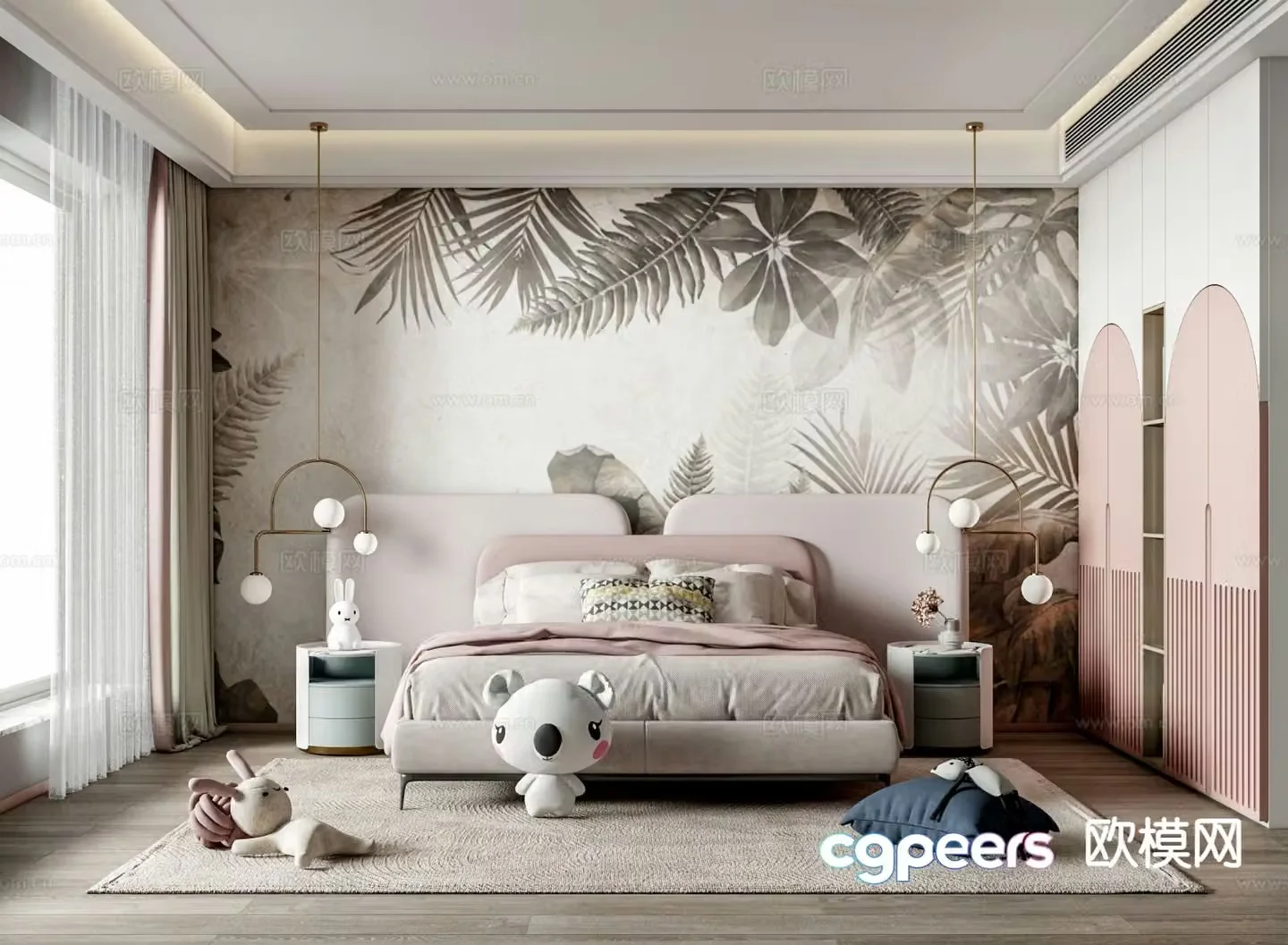 Modern children’s room girl’s room 3d model