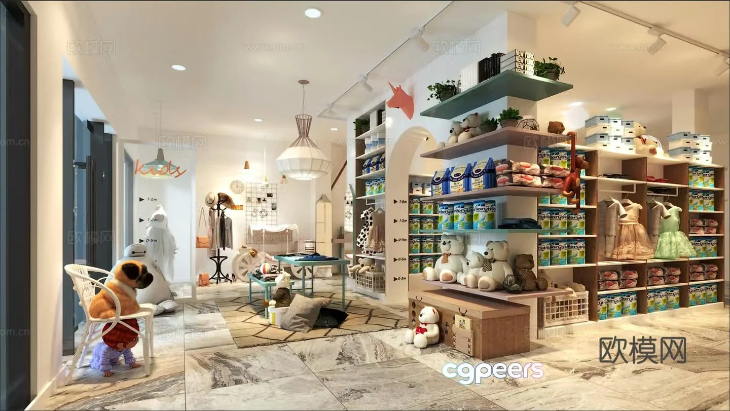 Modern mother and baby shop 3d model
