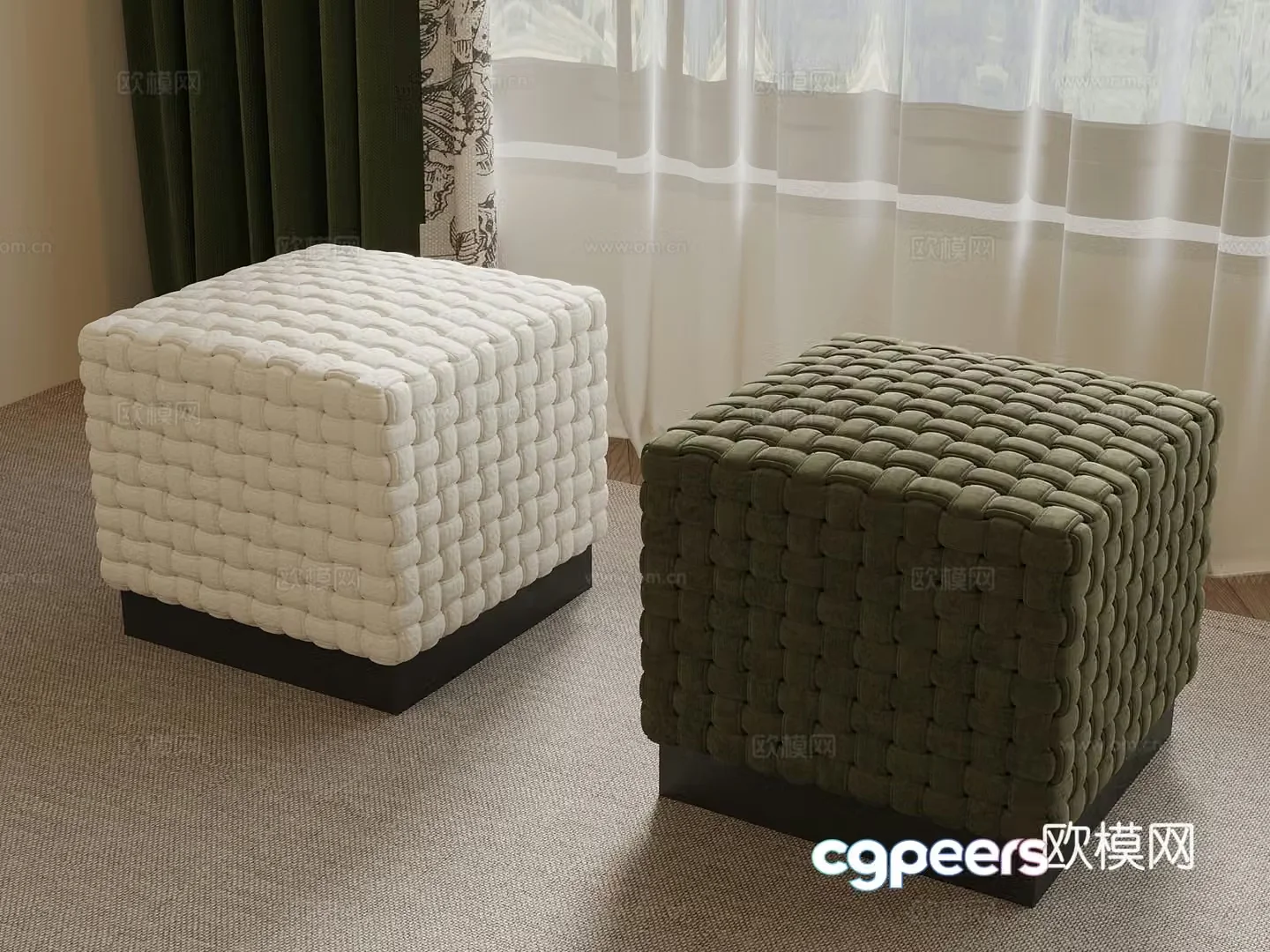 Modern sofa stool 3d model