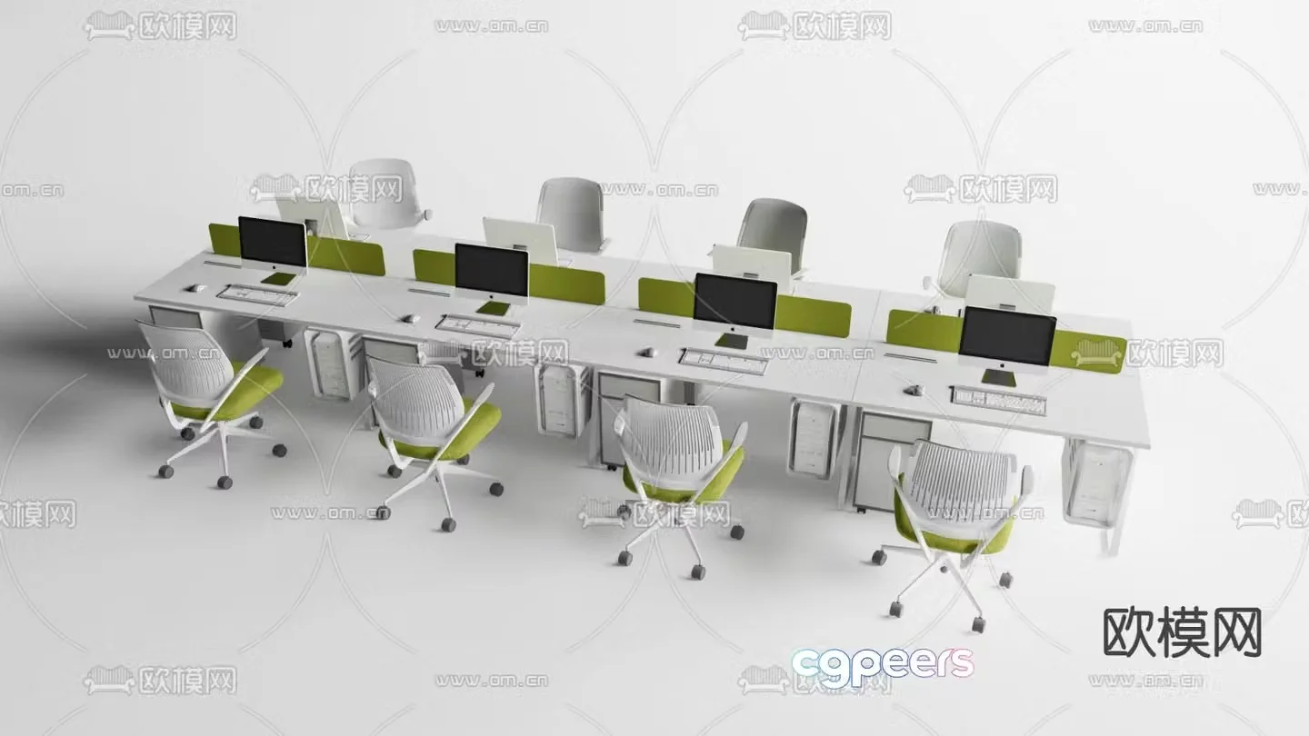 card position workstation desk 3d model