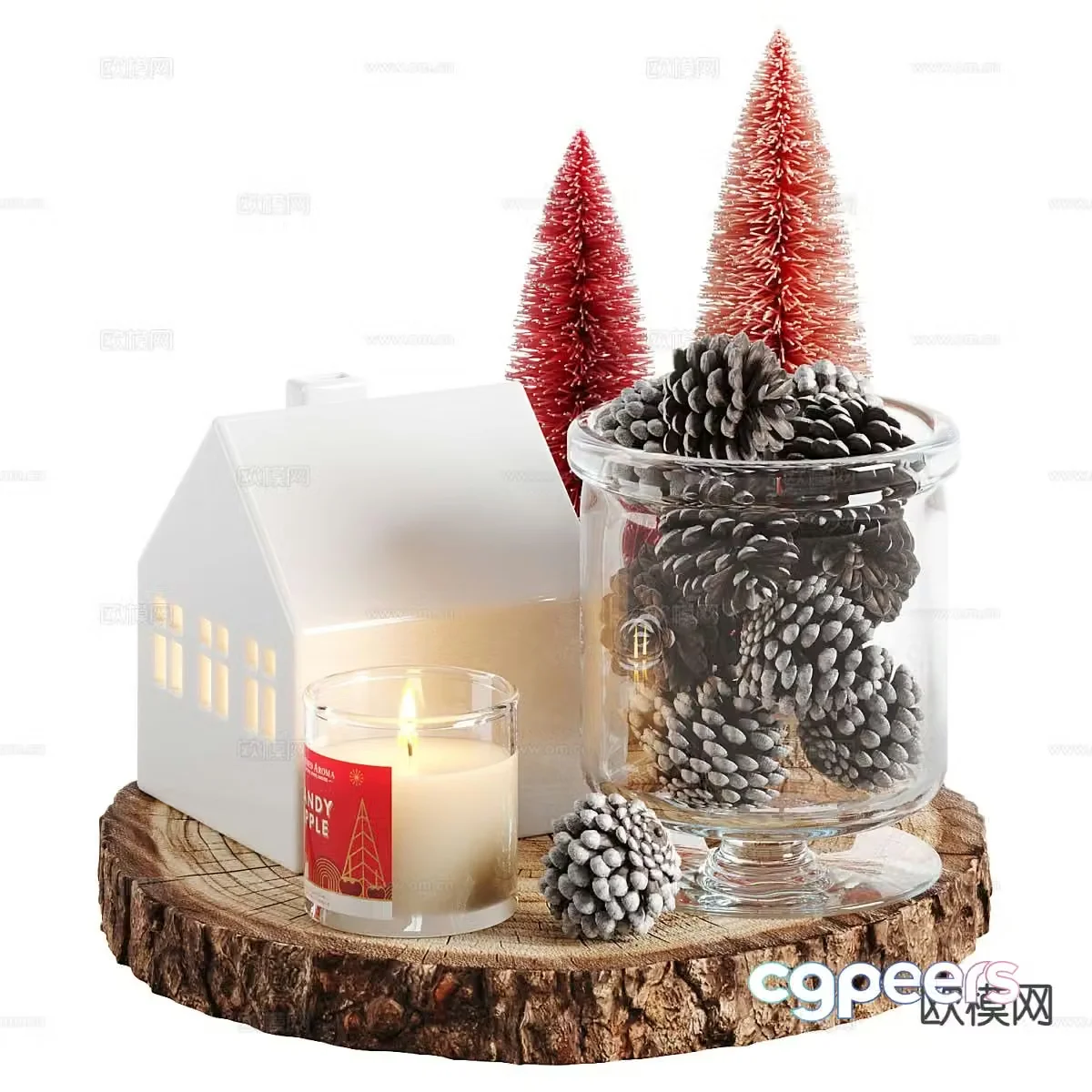 Modern decorations ornaments candles crafts 3d model
