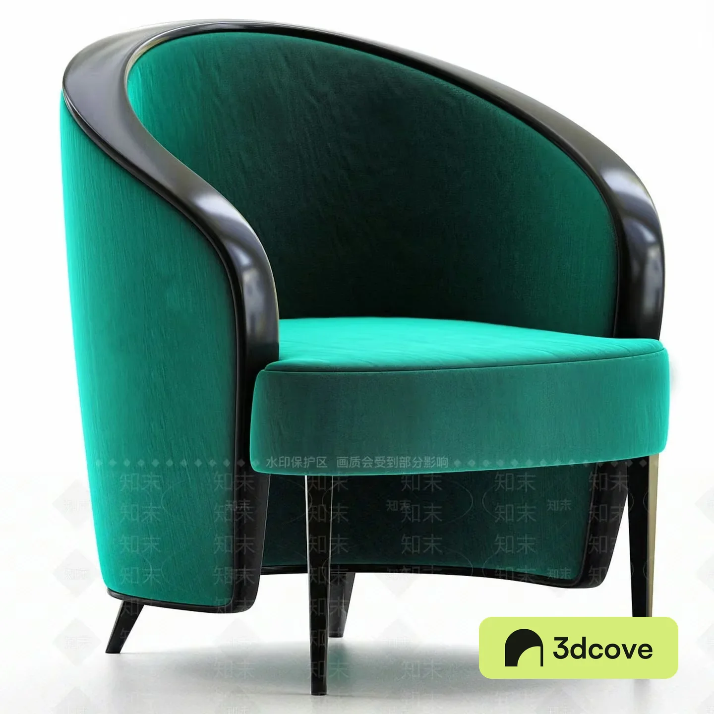 A Green Chair With A Black Frame