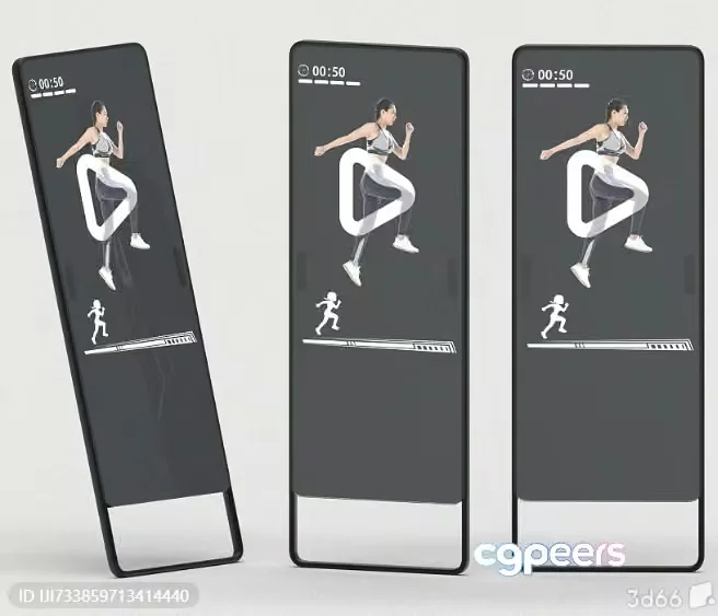 Three Smartphones With A Fitness App On The Screen 3D Model – 11686 – VRAY Render