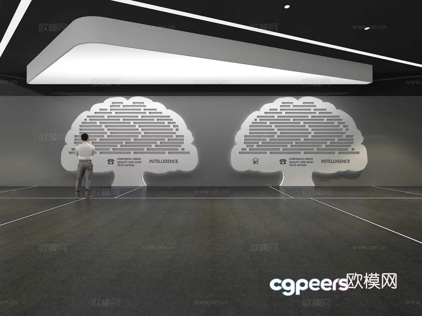 Cultural wall Corporate culture wall Display wall Theme wall Exhibition hall Campus culture Corridor 3D model
