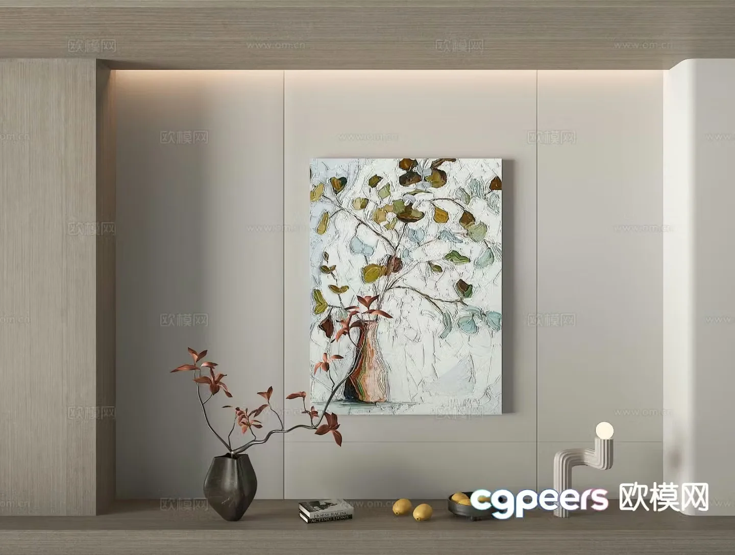 Modern decorative painting oil painting hanging painting 3d model