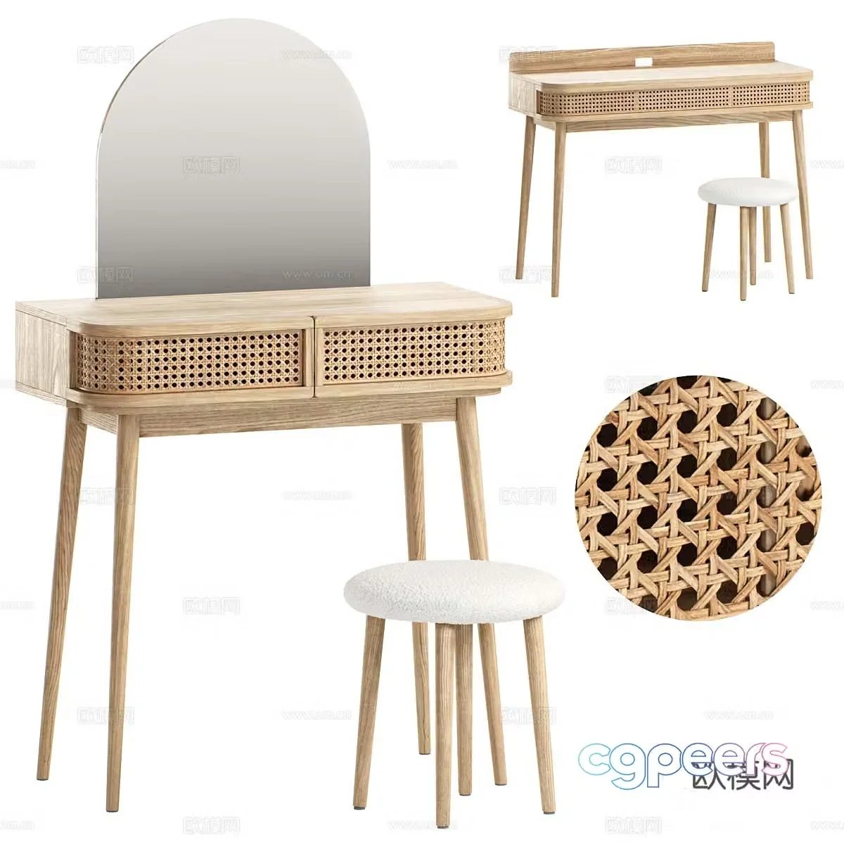 New Chinese style Wasabi dressing table 3D model