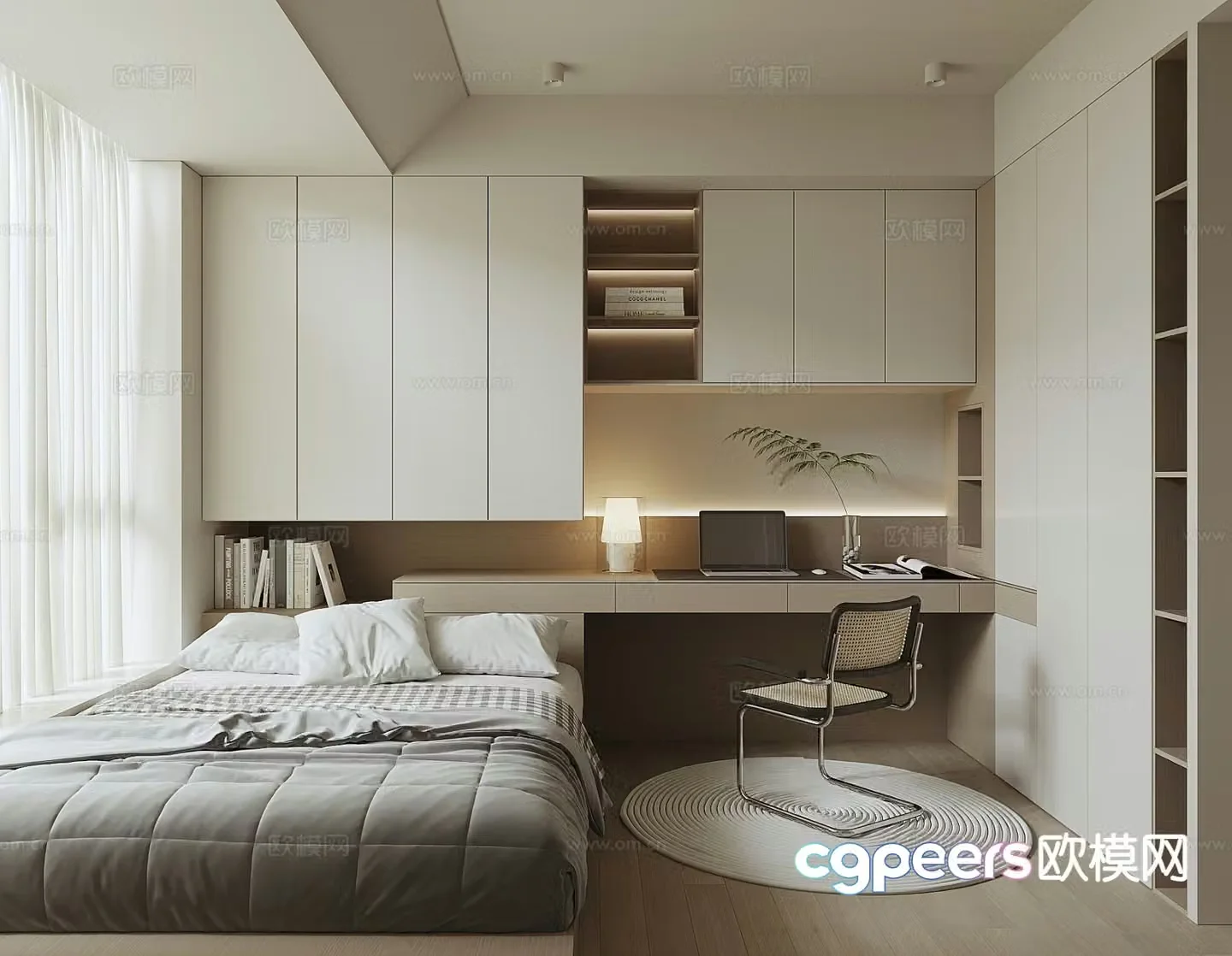 Modern tatami bedroom 3d model