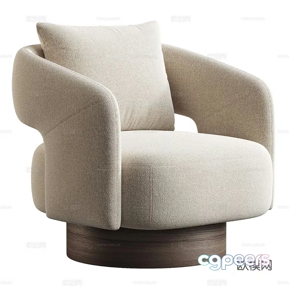 Medium-old single sofa fabric single sofa wasabi style single sofa fabric single chair fabric single sofa 3d model