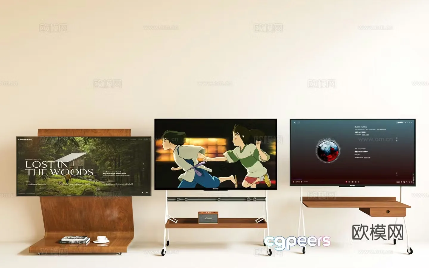 TV Middle style stand TV TV stand bracket Laser TV Mobile TV Fall 3D model