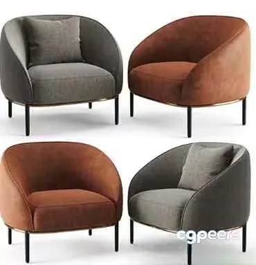 Modern Velvet Chairs 3D Model – 3080 – VRAY Render