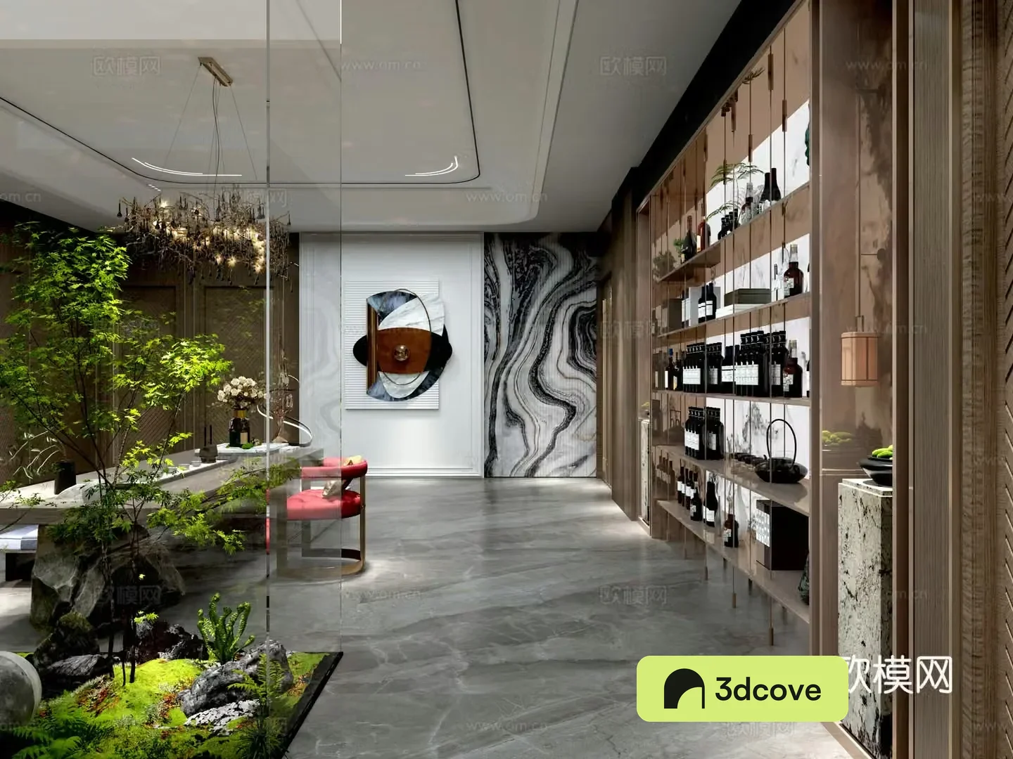 New Chinese style tea room wine cellar