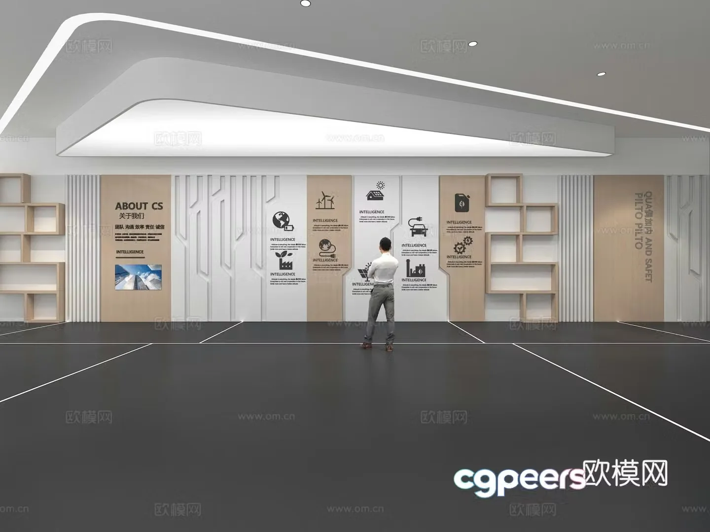 Cultural wall Corporate culture wall Display wall Classroom Exhibition hall Campus culture Corridor 3D model