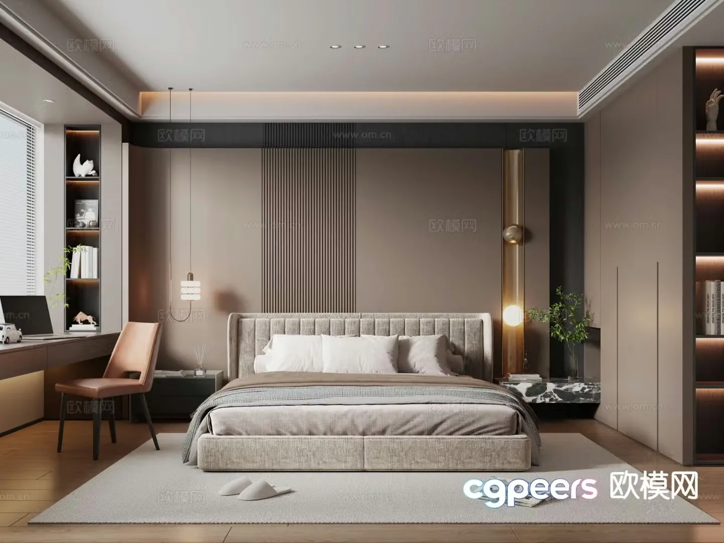 Italian style bedroom master bedroom 3d model