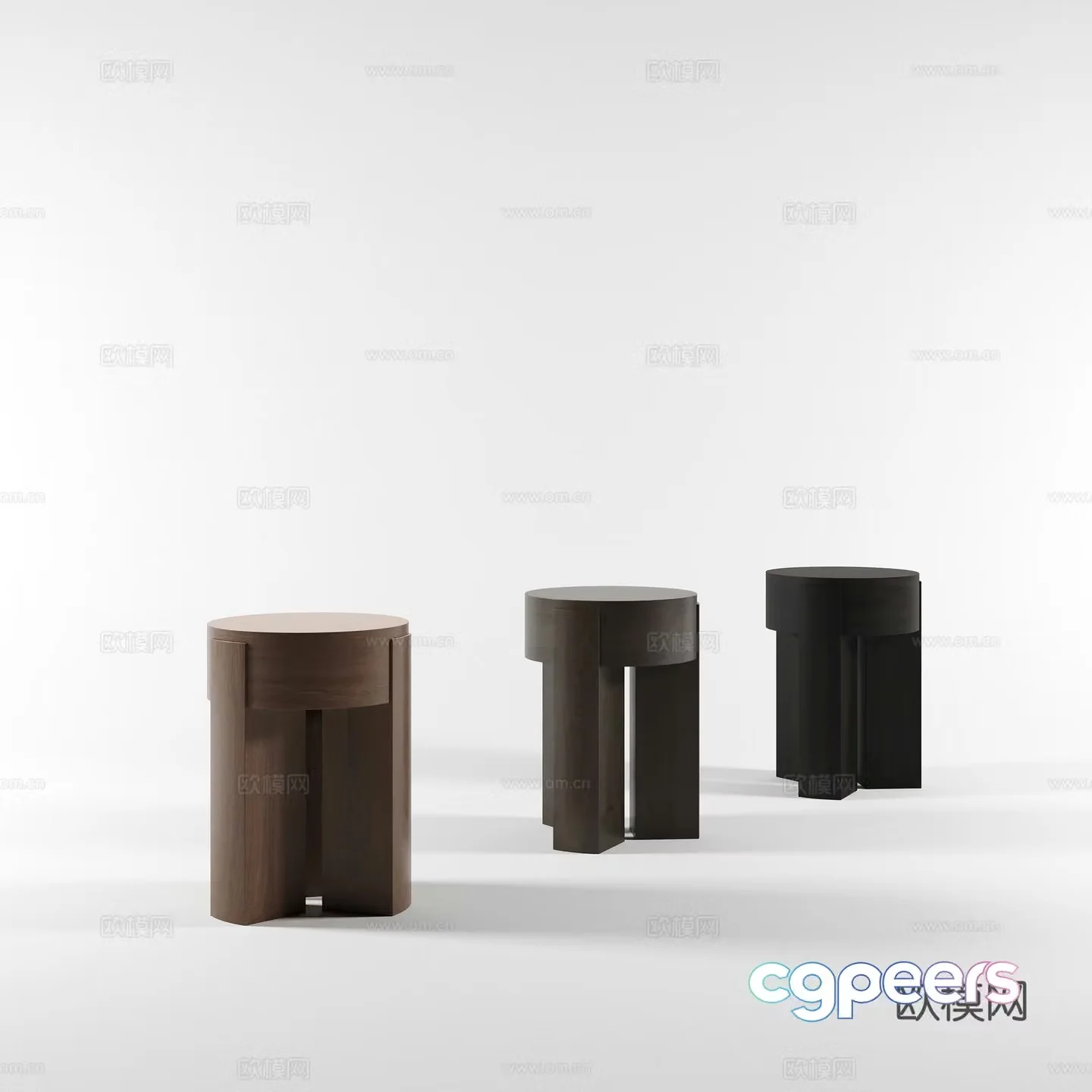 Modern round table side table 3D model