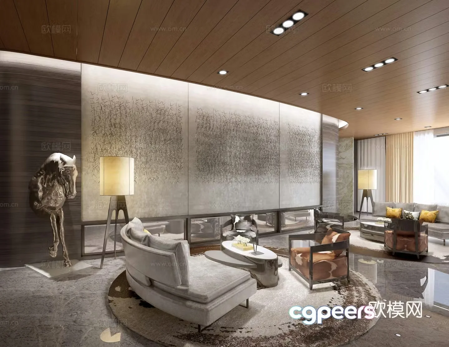 Light luxury club leisure area business negotiation area 3D model