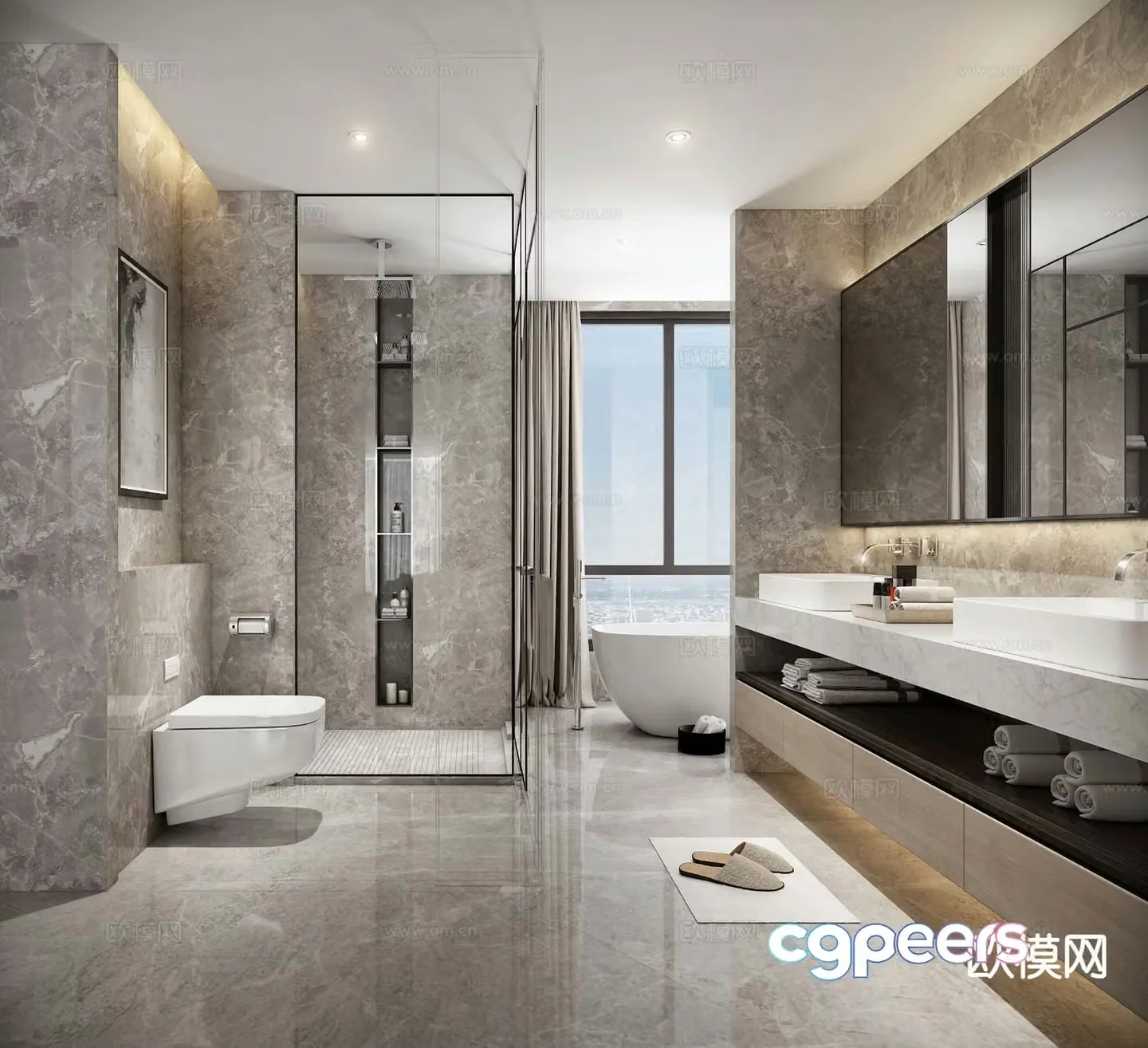 Modern bathroom bathroom 3d model