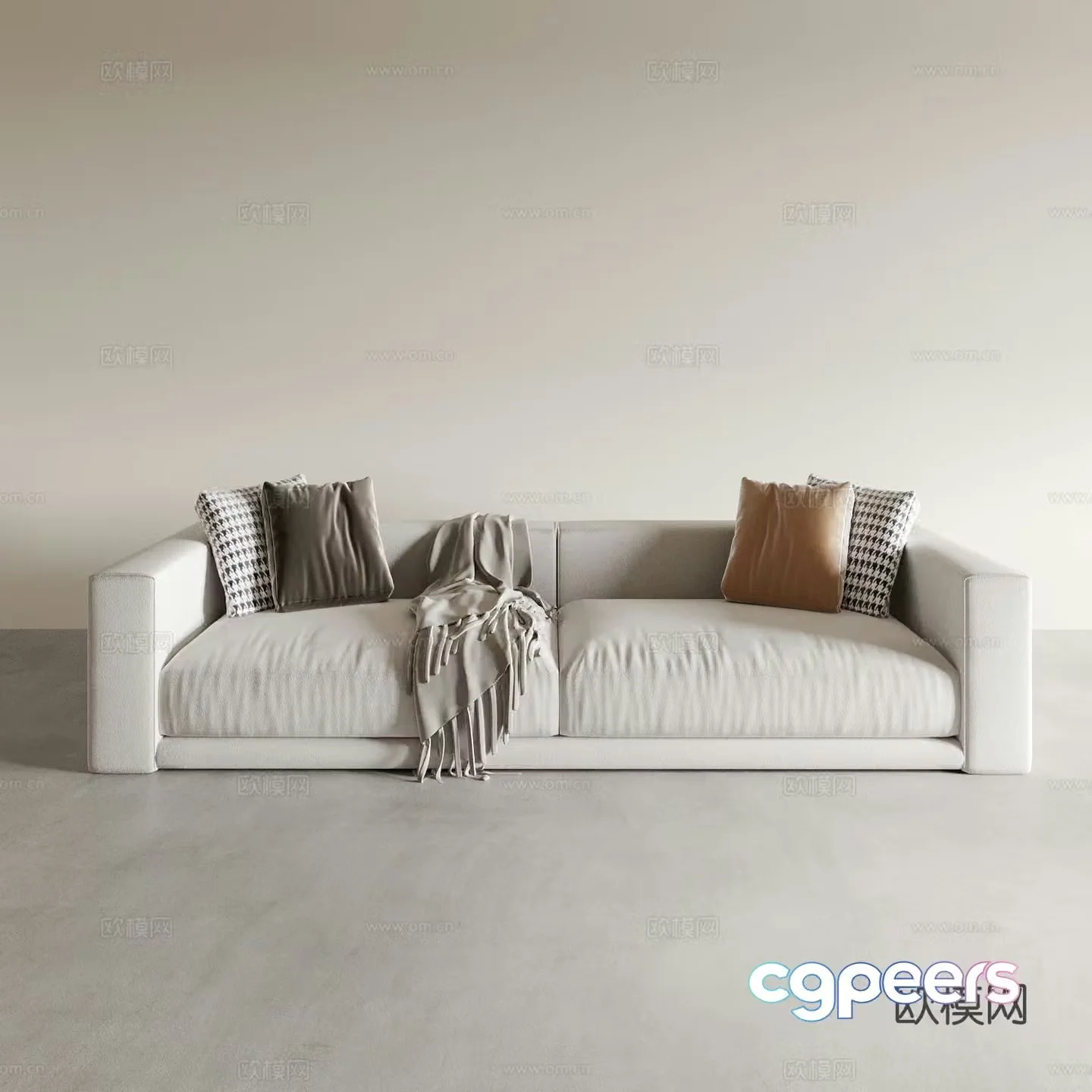 Double sofa upholstered sofa 3d model