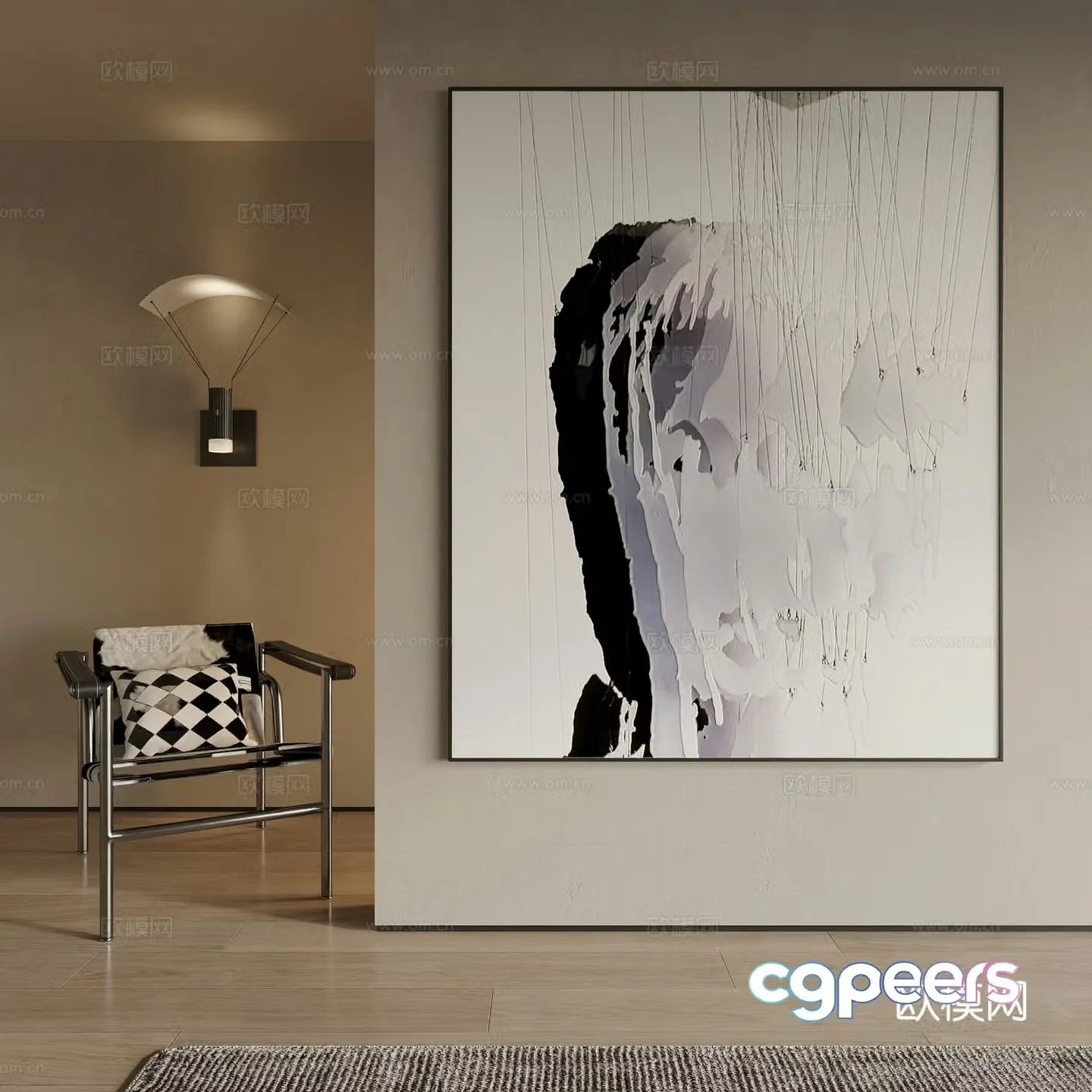 Modern decorative painting 3d model