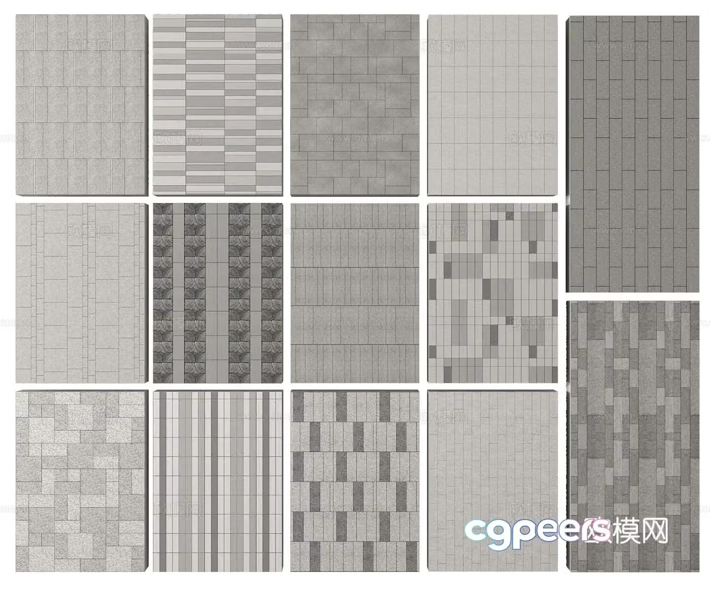 Ground paving garden road paving stone road 3D model