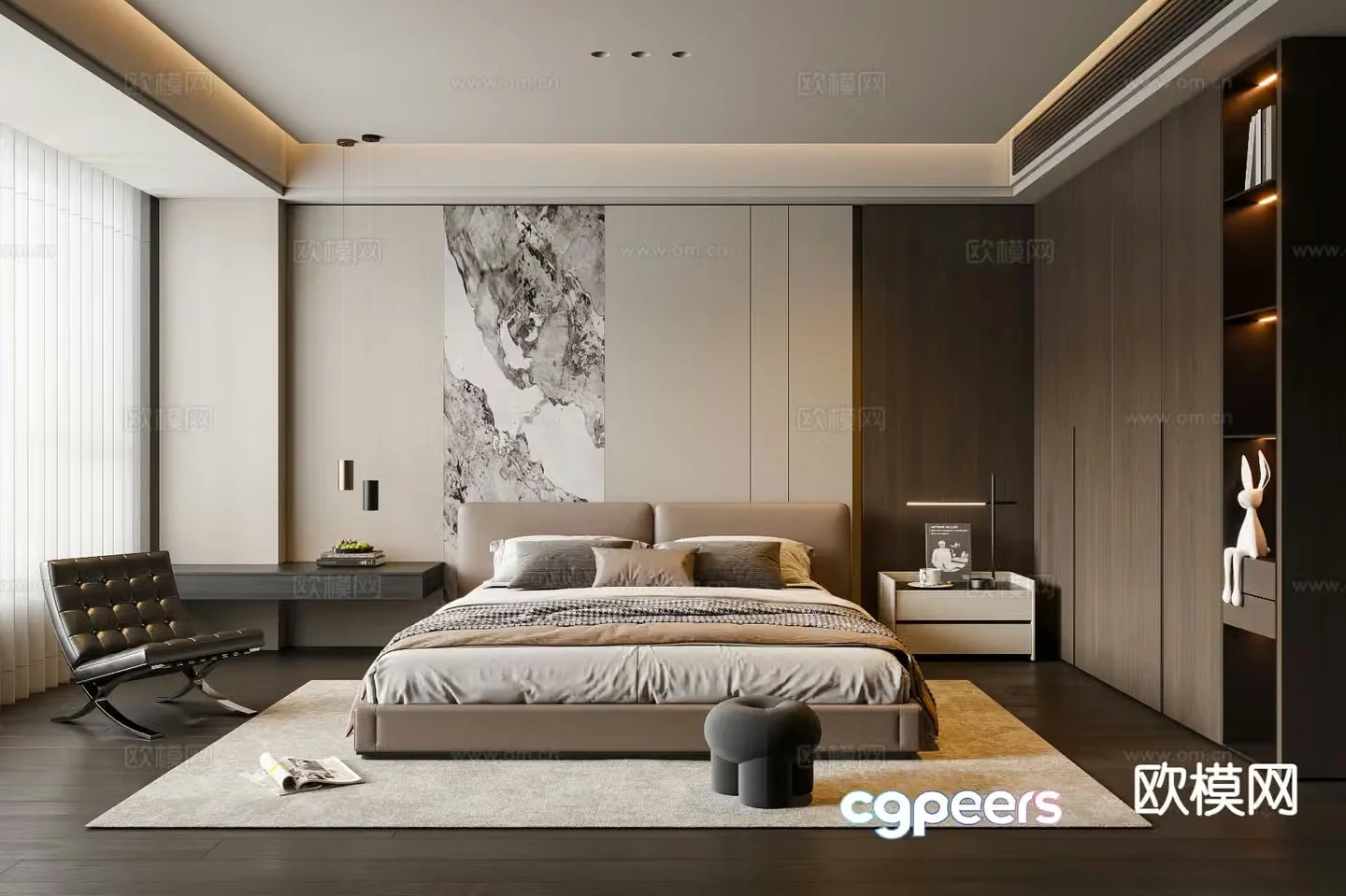 Italian style bedroom master bedroom 3d model