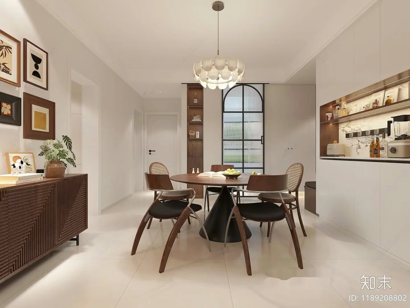 A Modern Dining Room 3D Model – 10026 – VRAY Render