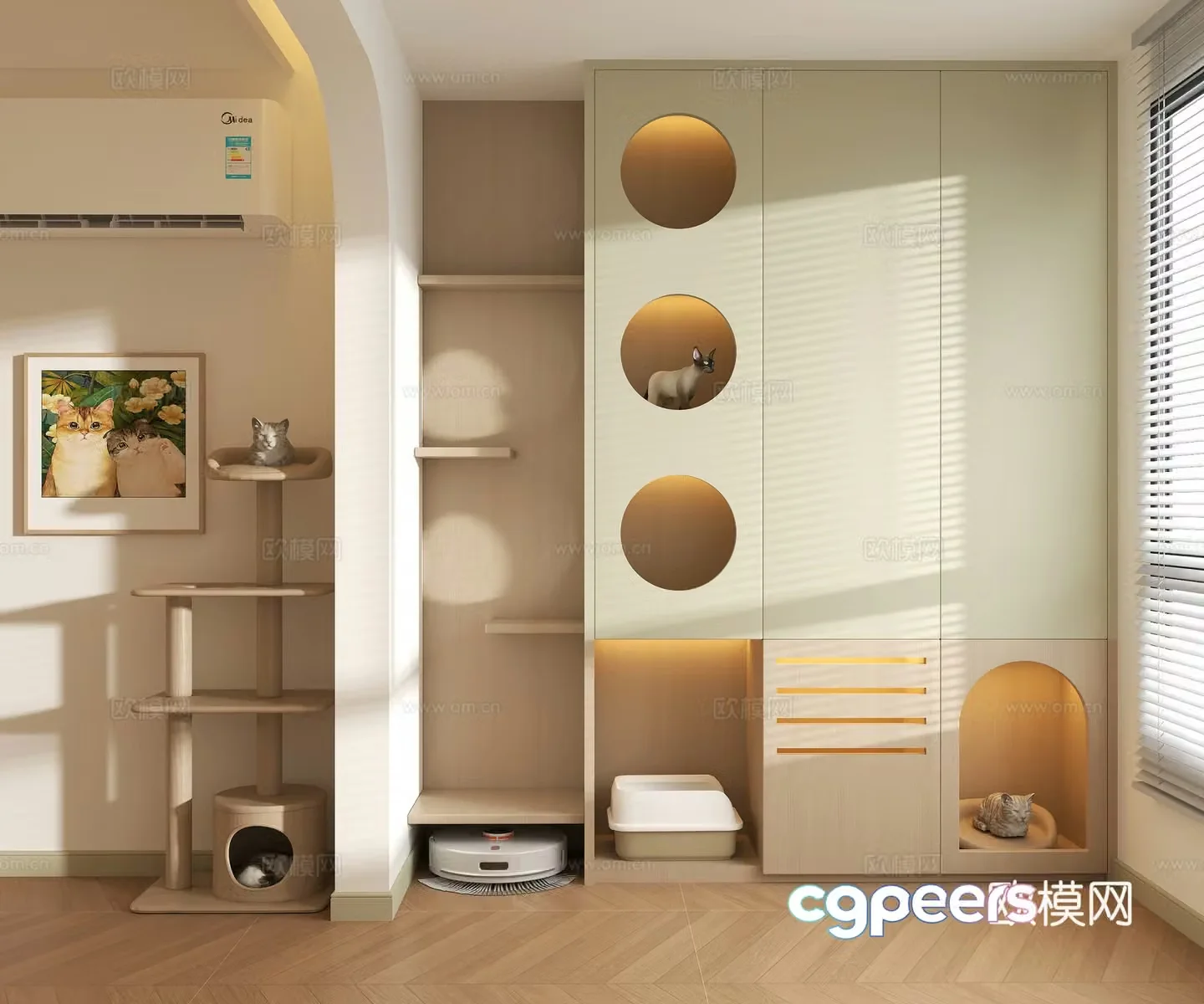 Modern cat nest cat crawling frame 3d model