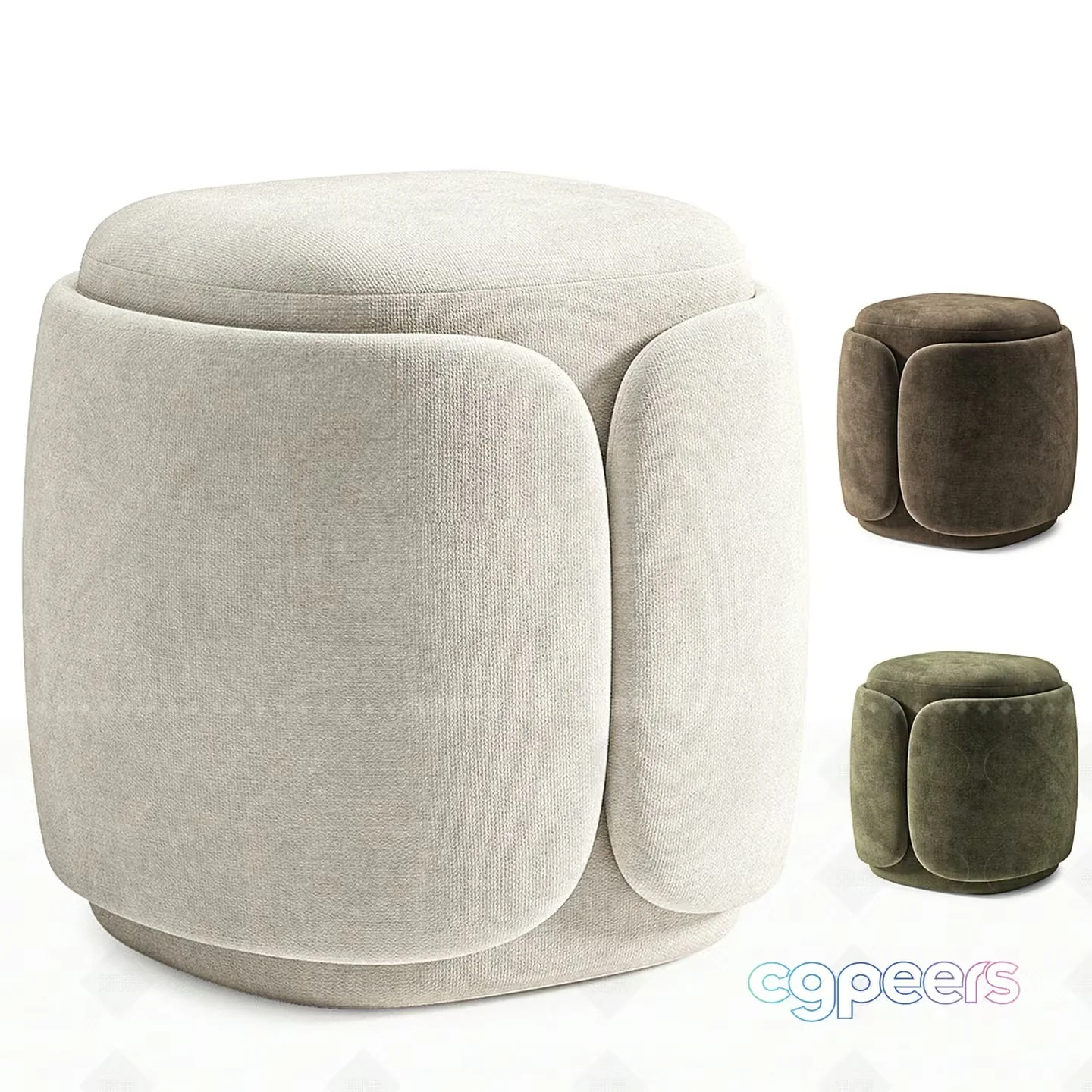 Modern Ottoman Design 3D Model – 459 – VRAY Render