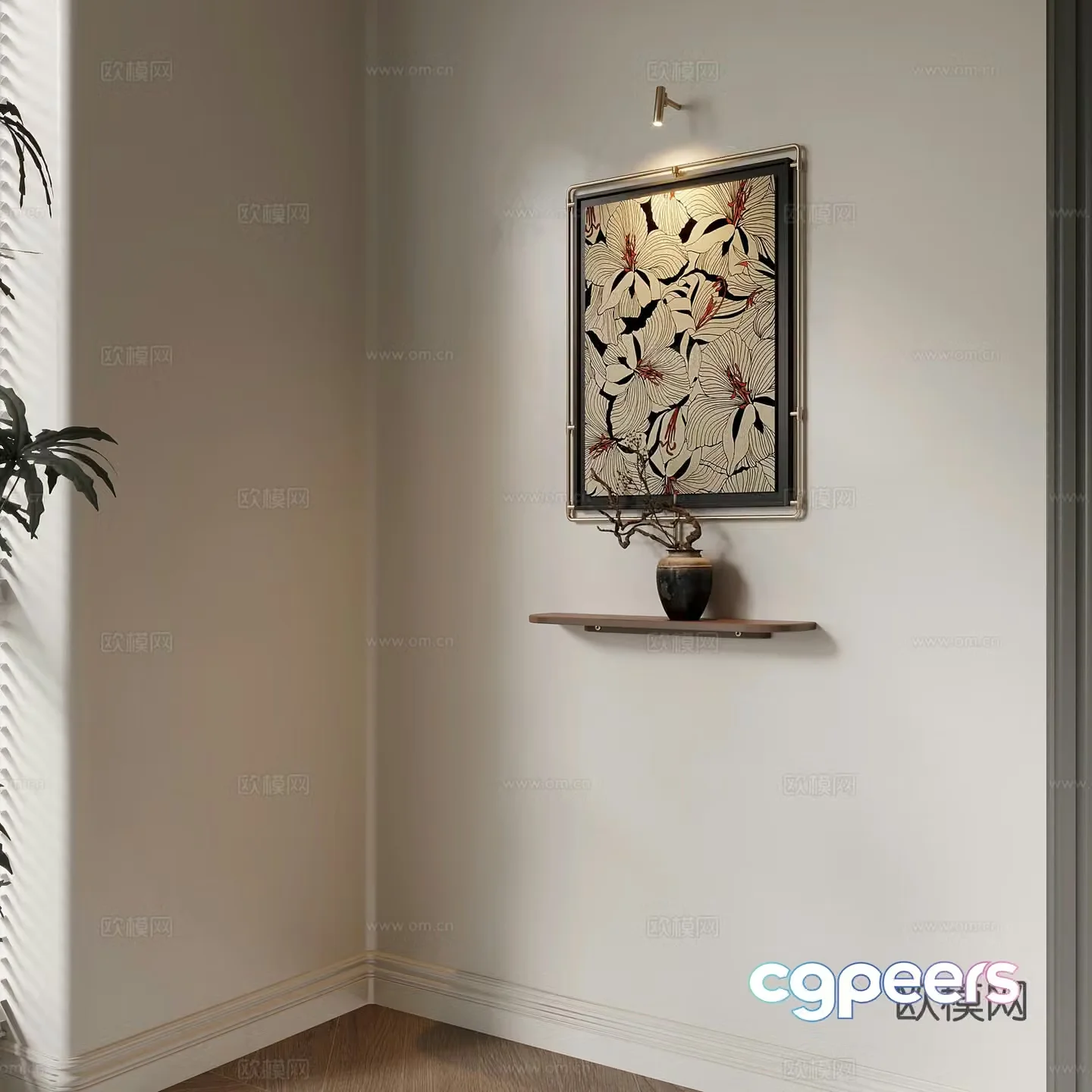 Decorative painting French retro style decorative painting Wall decoration Hanging 3D model