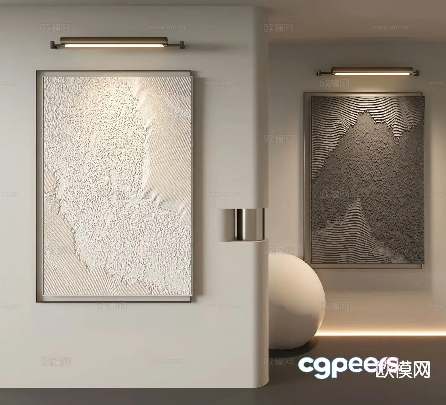 Wabi-sabi art painting texture painting decorative painting 3d model