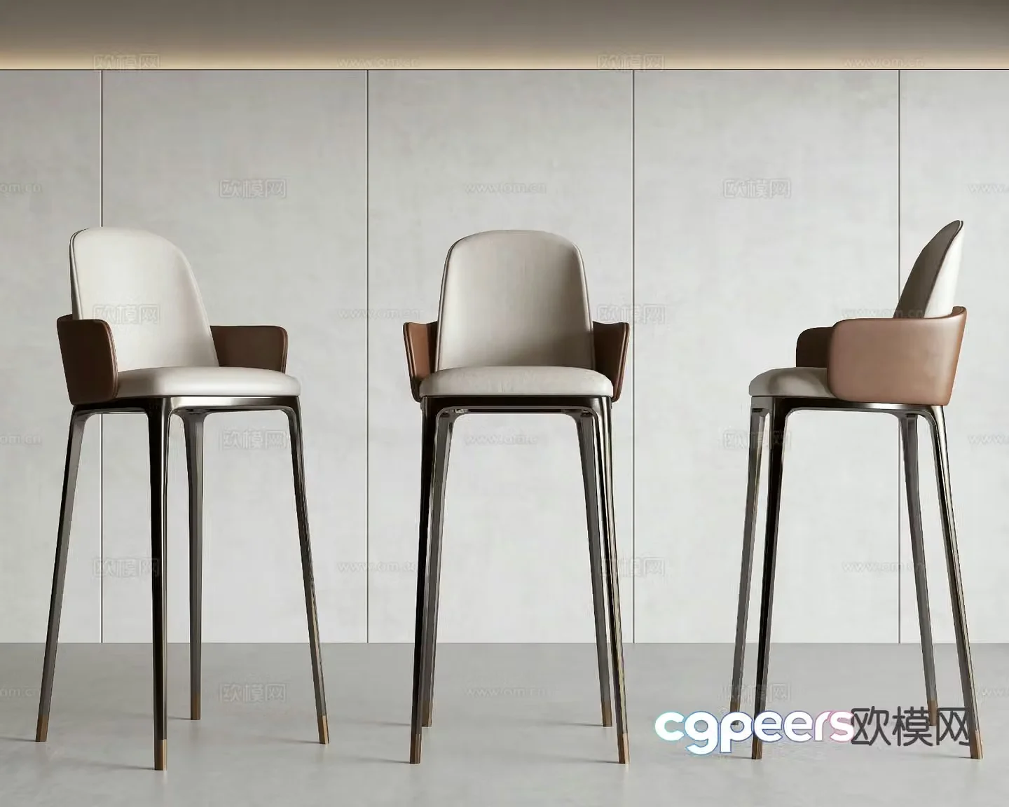 Modern bar stool bar stool high stool 3d model