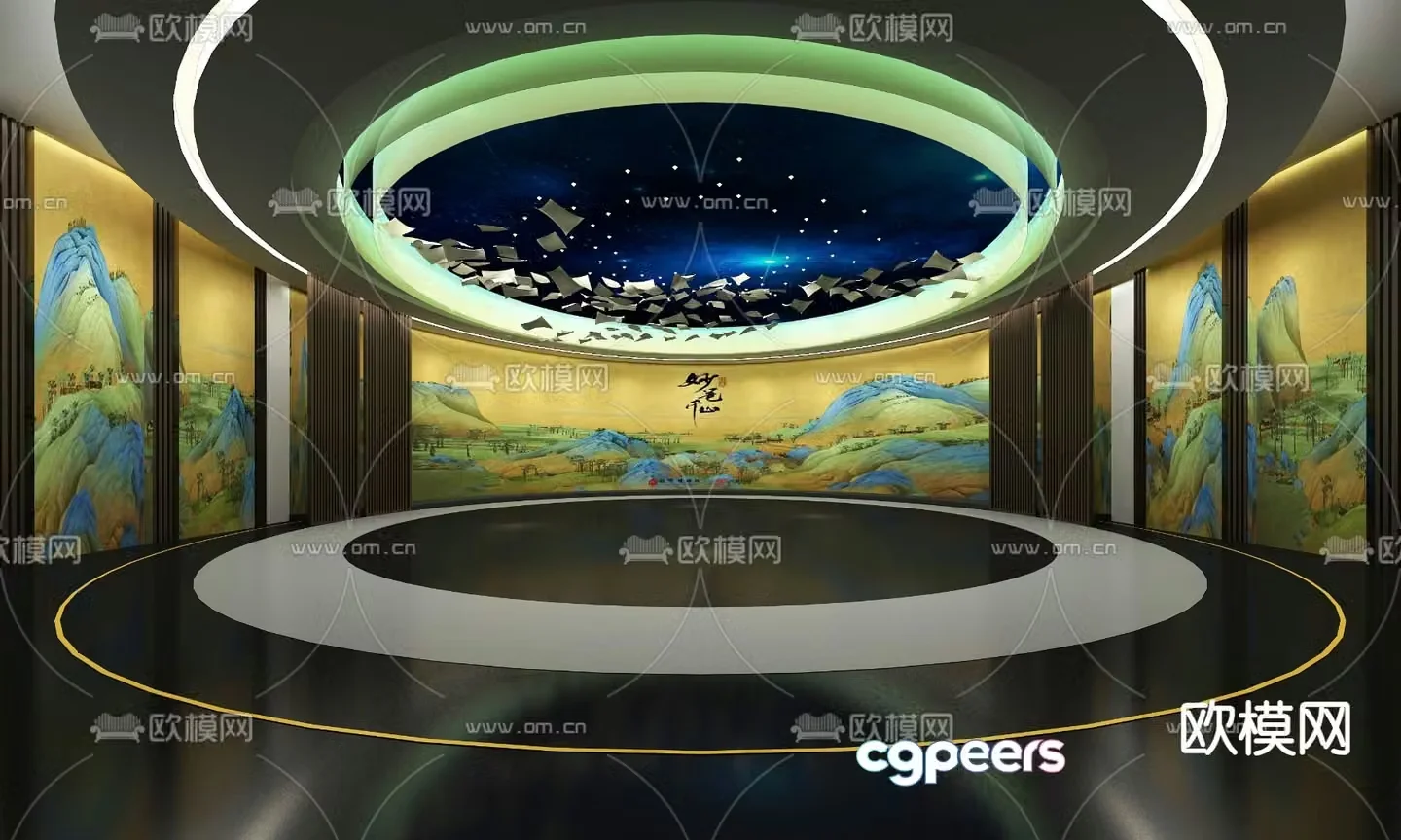 New Chinese-style exhibition hall 3d model