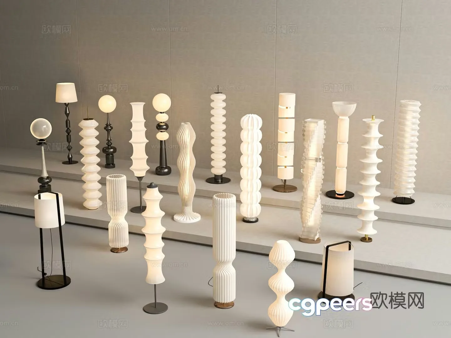 French floor lamp Cream style floor lamp Art floor lamp Decorative floor lamp Special-shaped floor 3D model