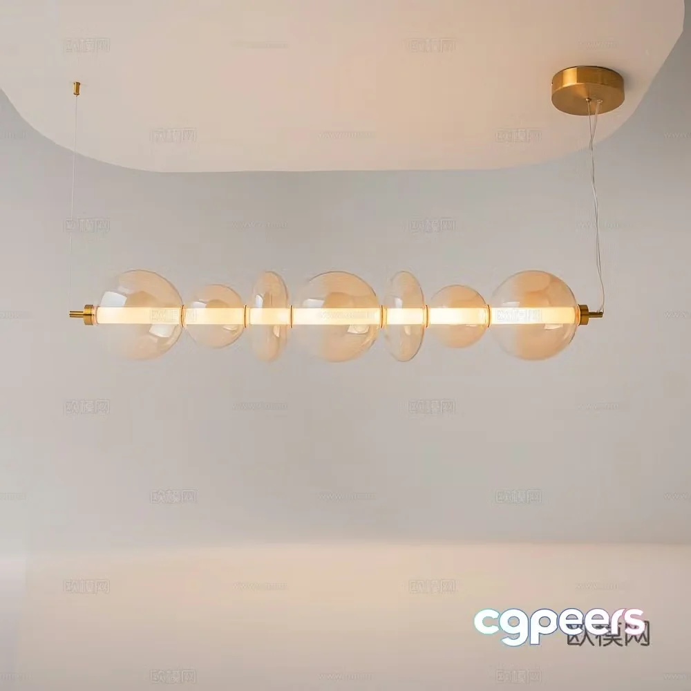 Modern glass chandelier 3d model