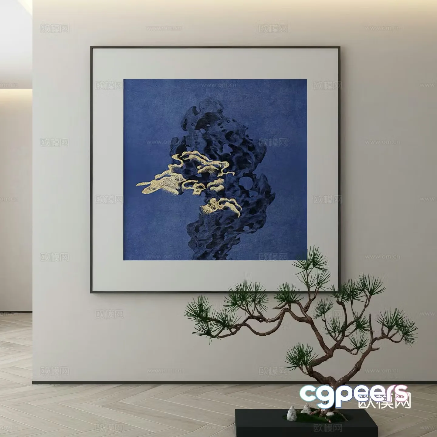 New Chinese style wasabi paintings oil paintings 3D model