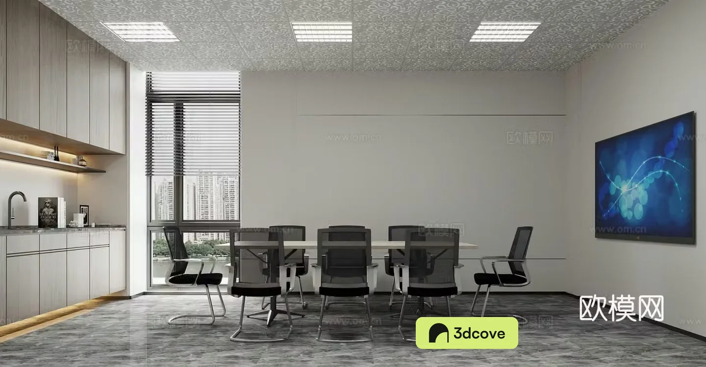 Modern minimalist conference room
