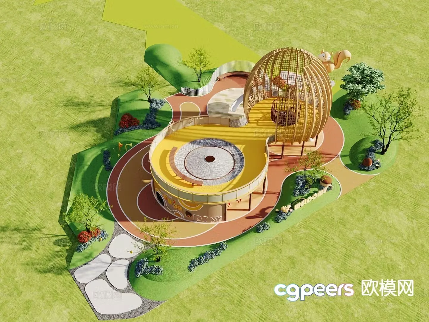Amusement park park play area children’s playground 3d model
