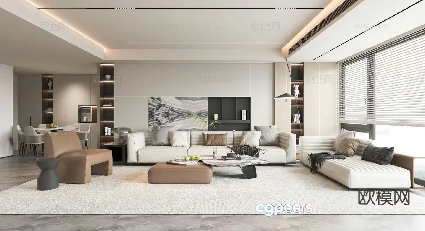 Modern living room 3d model