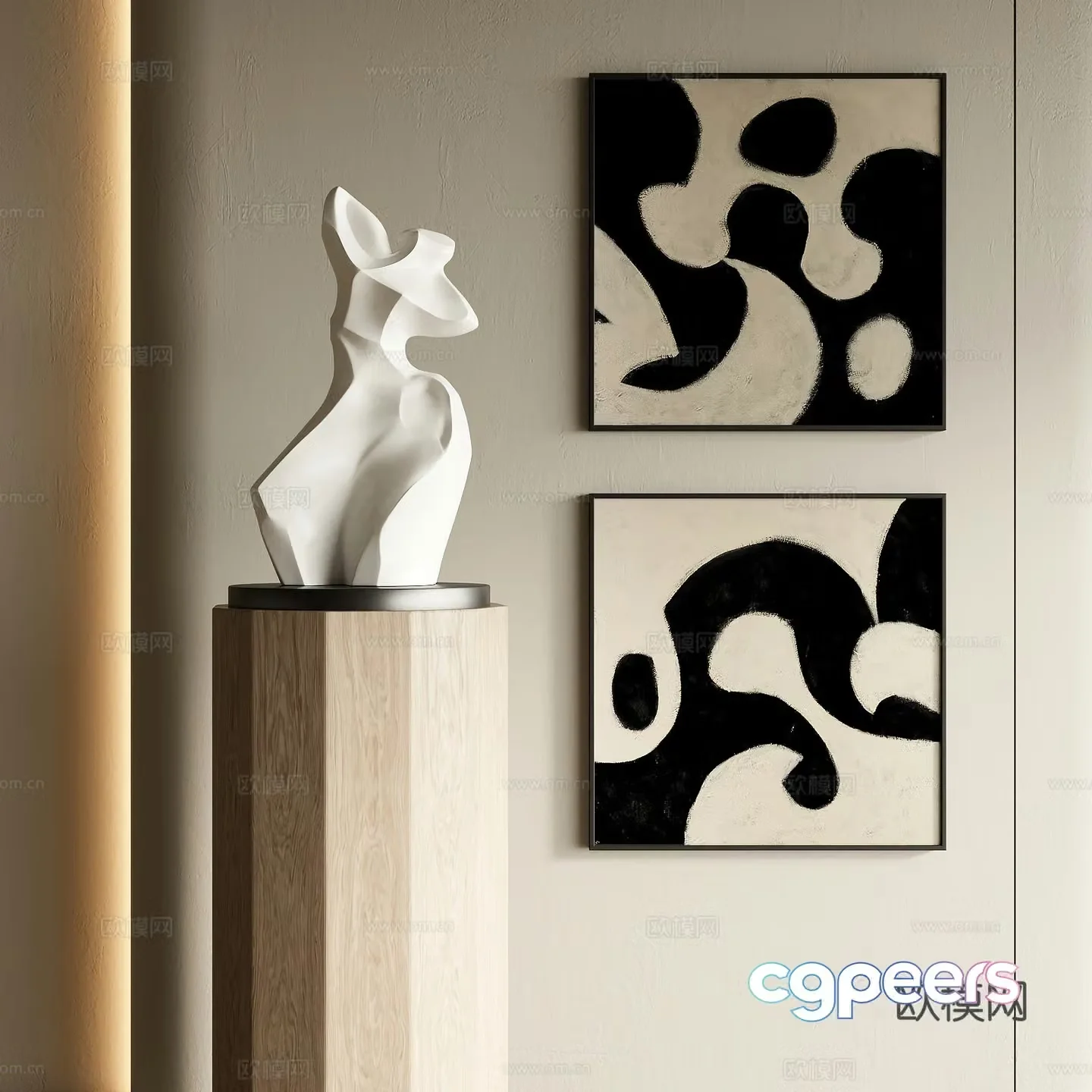 Wasabi wind decorative painting 3d model