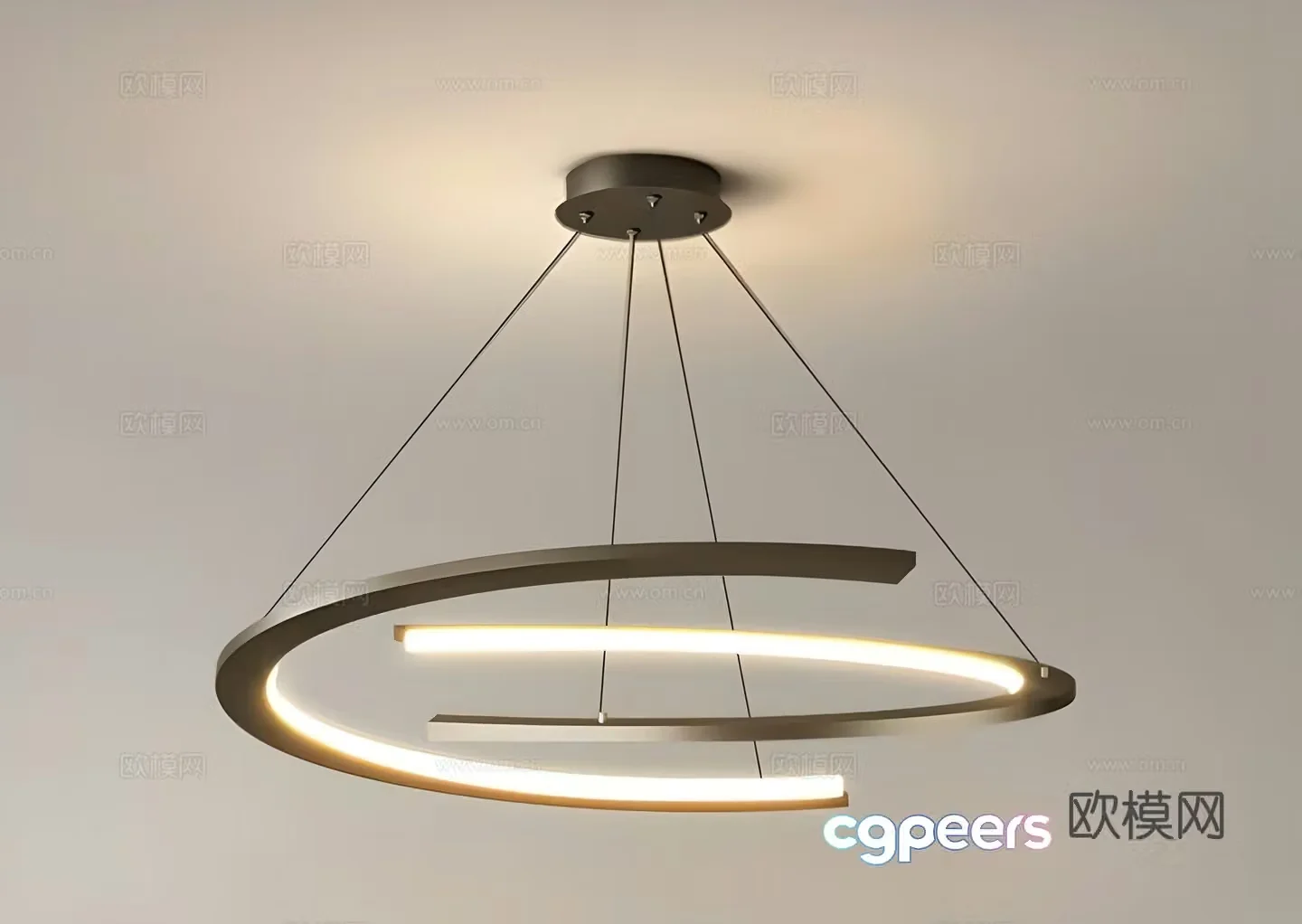 Modern ring chandelier decorative lamp 3d model