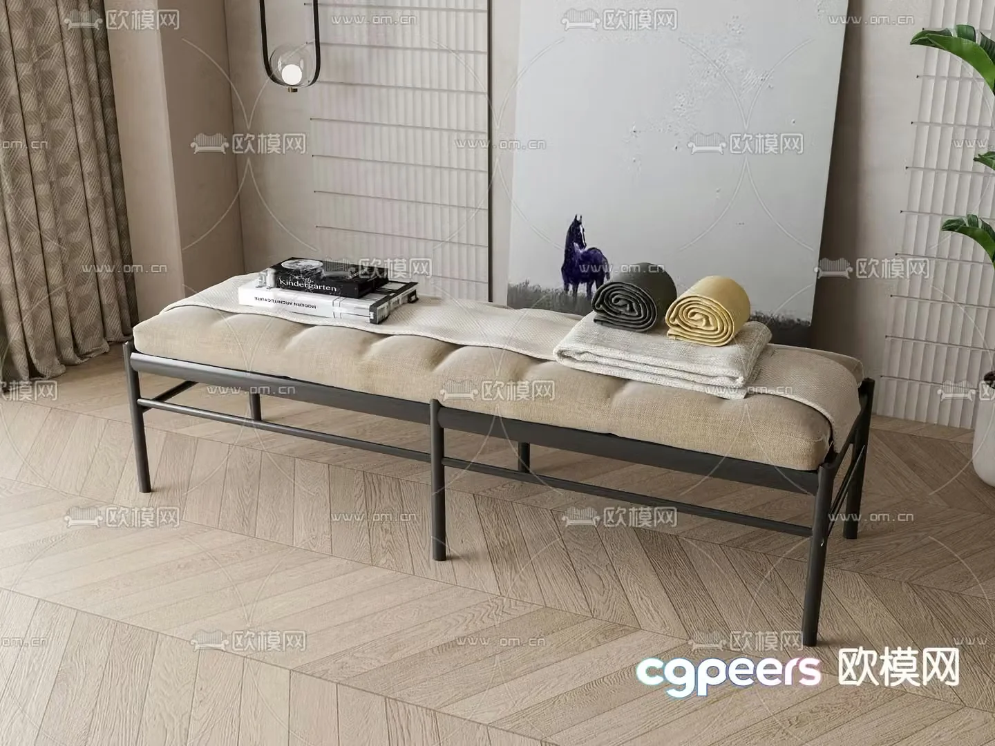 Bottom stool foot pedal 3D model