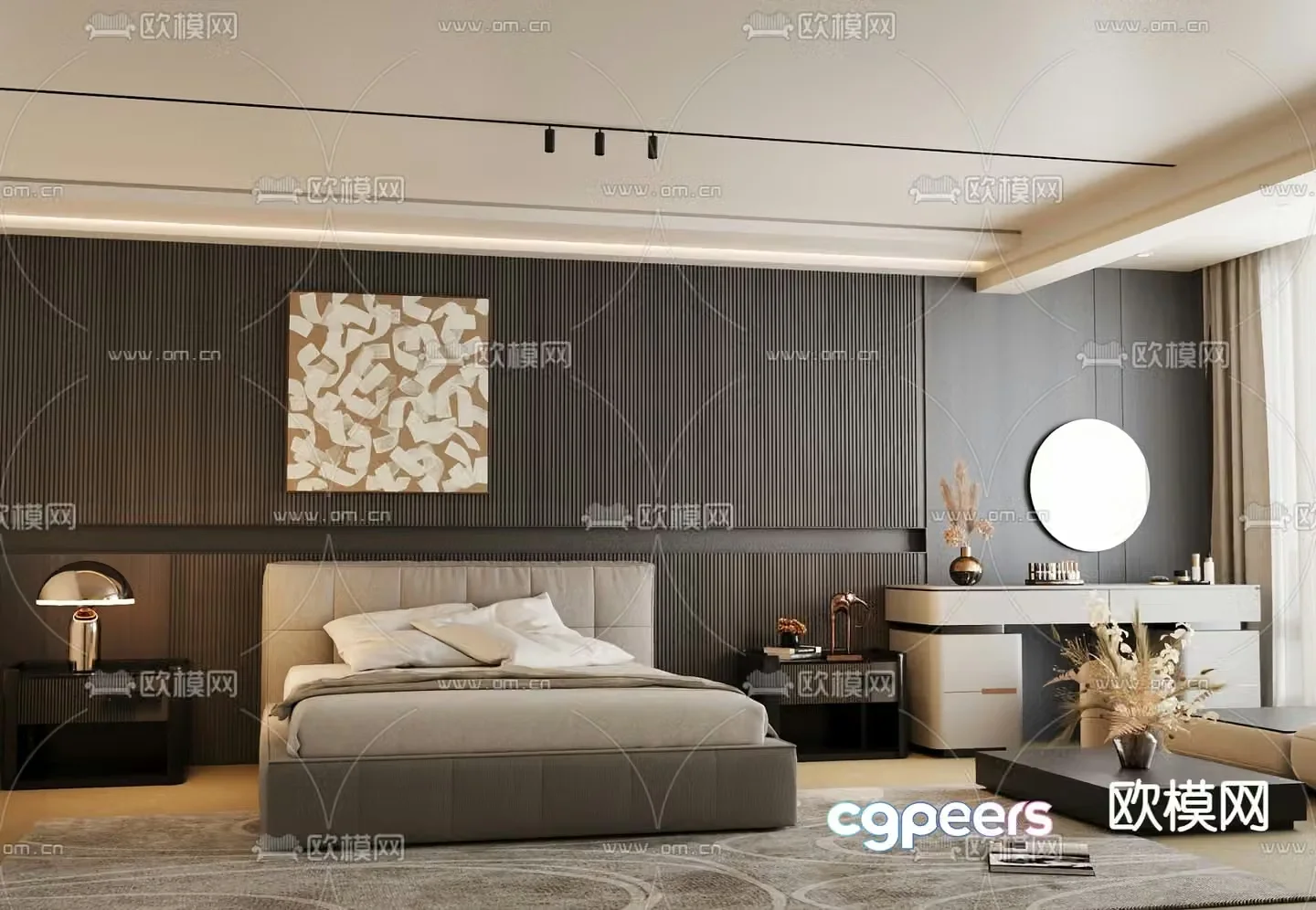 Italian double bed 3d model