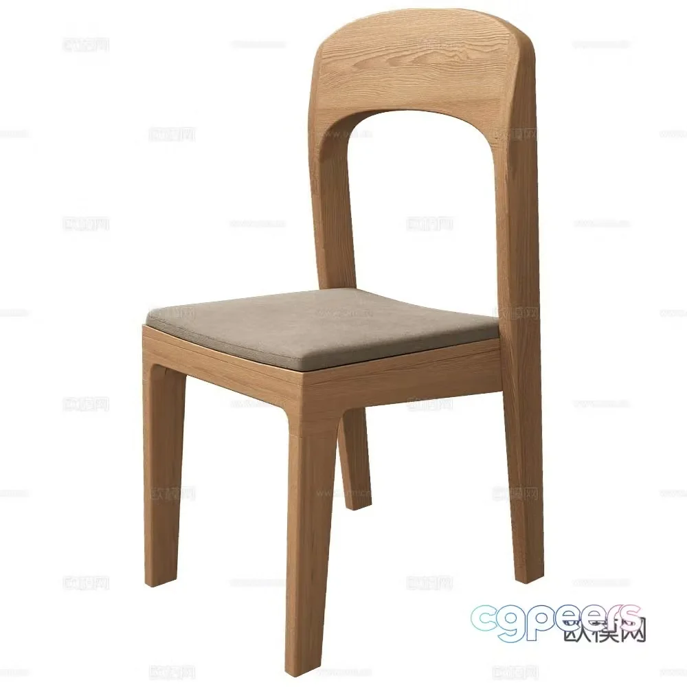 Arbore Nordic single chair Log dining chair Single chair Dining chair Wooden chair Tea chair 3d model