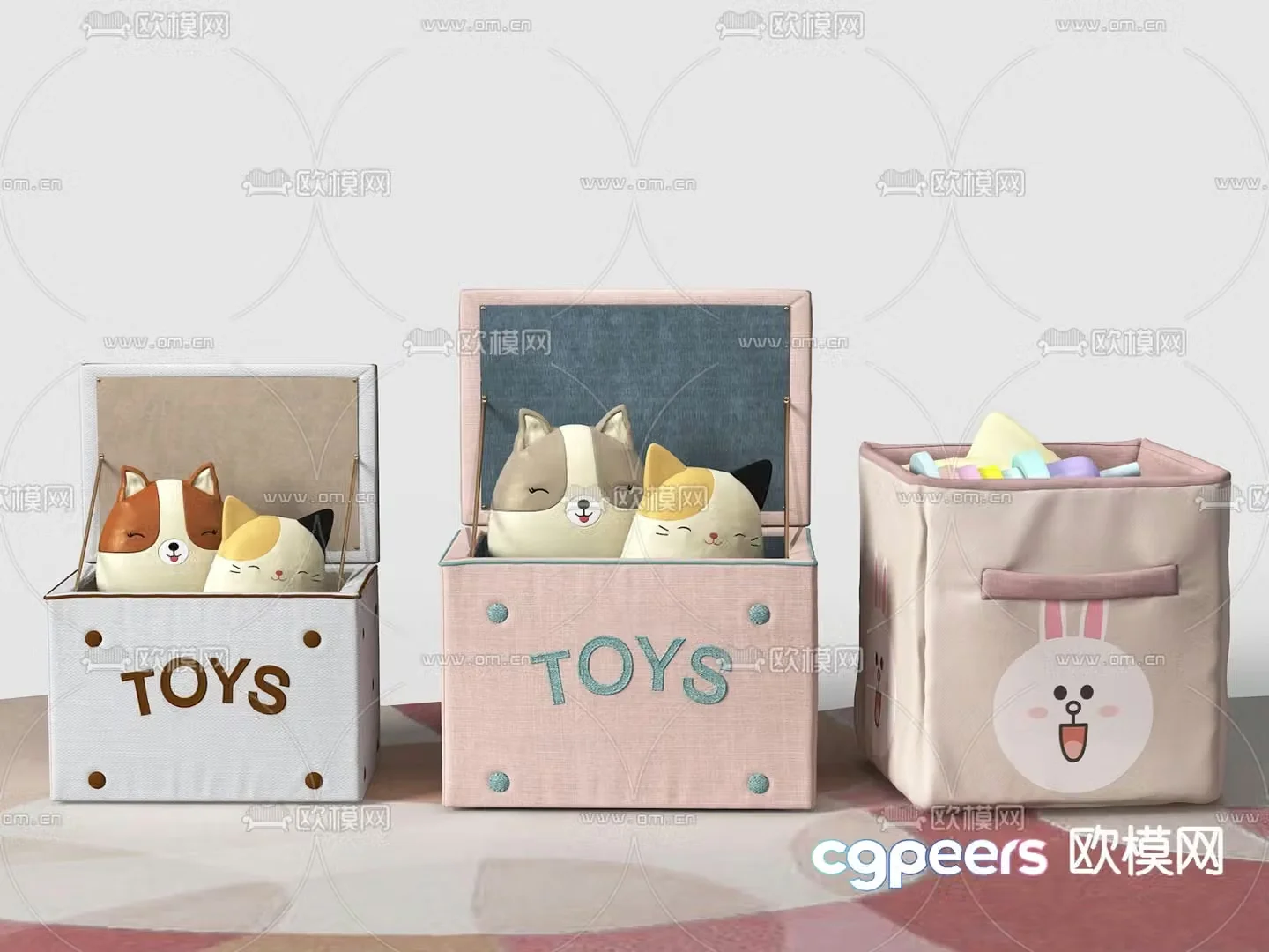 Modern children’s plush toy storage 3d model