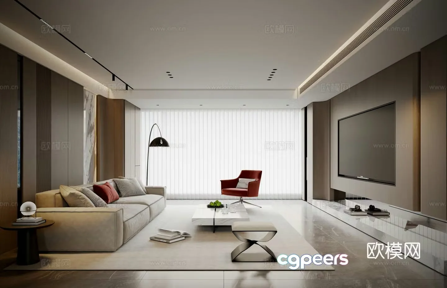 Modern living room 3d model