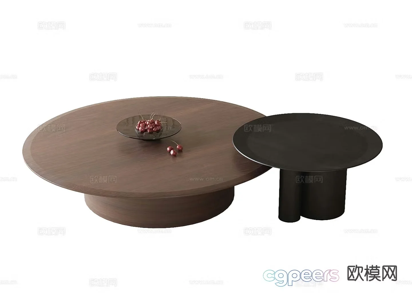 Modern double coffee table 3d model
