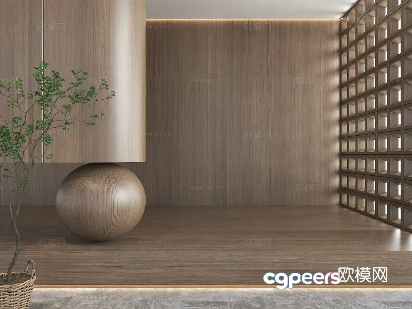 Wood walnut wood veneer background wall wood veneer veneer panel oak background wall 3d model