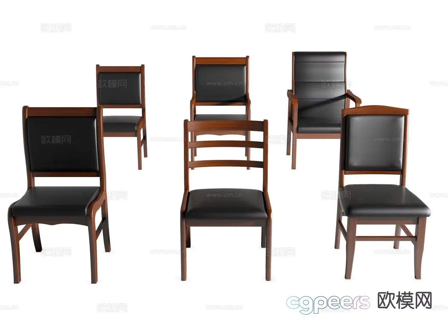 solid wood office chair 3d model