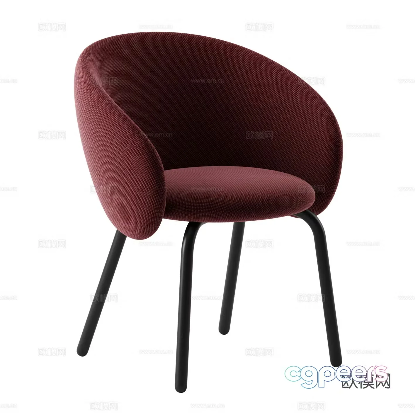 Modern Italian fabric single chair 3d model